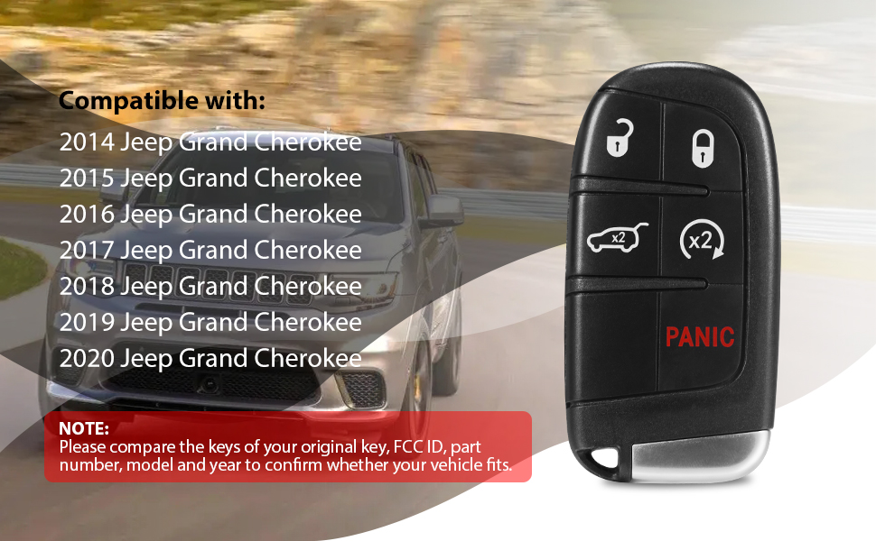 VOFONO Key Fob Replacement Compatible with Jeep Grand