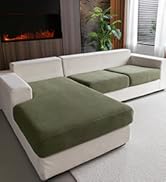 OHSIO Sectional Couch Covers, Wear Resistant Stretch Sofa Covers Washable Soft Couch Cushion Cove...