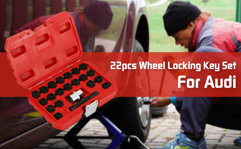 Car Wheel Lock, 22Pc Wheel Locking Key Anti