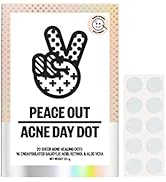 PEACE OUT Acne Day Dot, Sheer Acne Healing Dots, Virtually Invisible Wear, Hydrocolloid Pimple Pa...