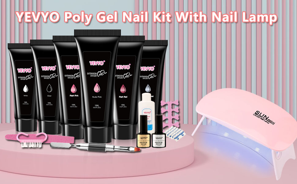 YEVYO Poly Gel Nail Kit, Nail Thickening