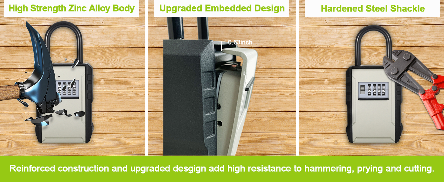 ZHEGE Key Lock Box for Outside, Lockbox for Keys Outdoor