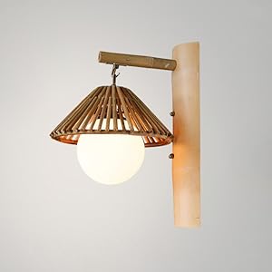 和風照明　壁掛け照明　２基セット　中古品　難あり Amazon.co.jp : KY LEE 木製 天然素材 ブラケットライト 壁掛け照明