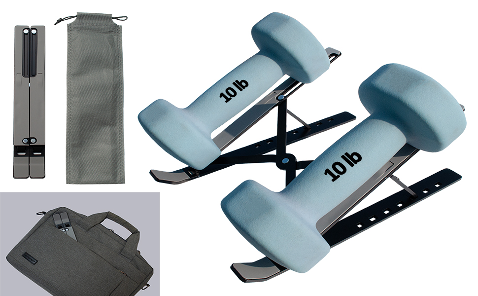 Lightweight with Anti-Slip Silicone, Sturdy Metal Base for Travel (Black)