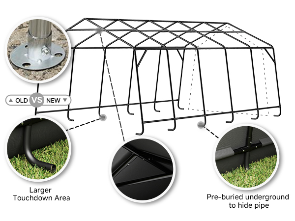 Amazon.com: 13 x 20 FT Heavy Duty Carport, Galvanized Steel