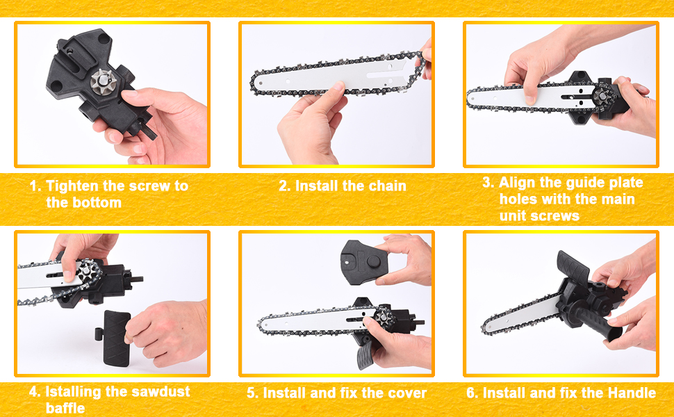 Caluself Electric Drill Chainsaw, 4 Inch Electric Chain Saw