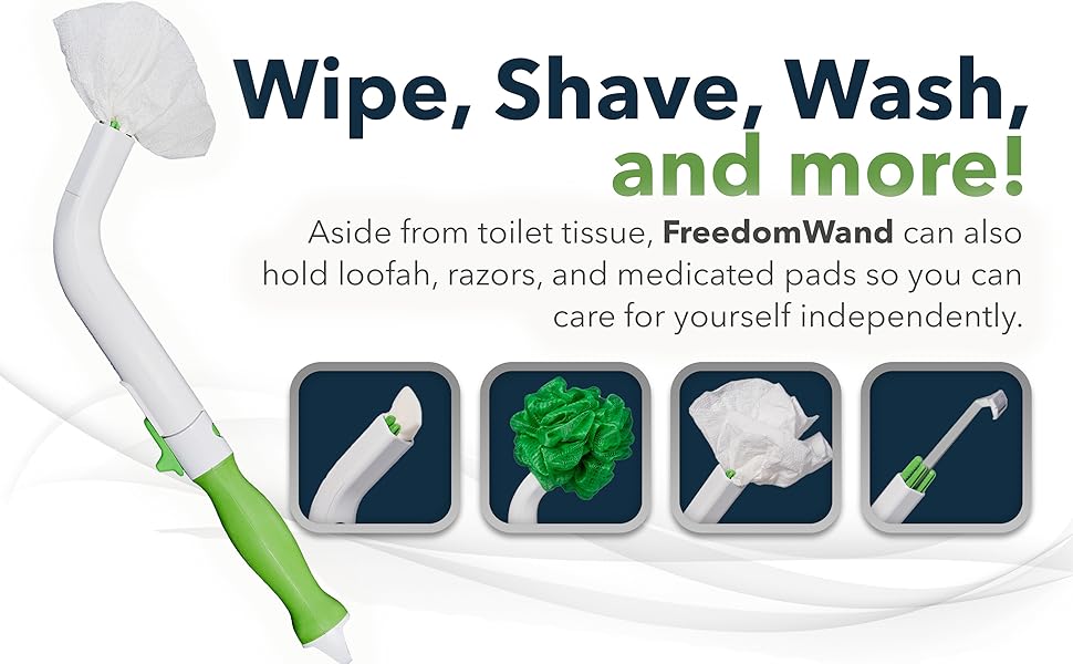 FreedomWand Compact Kit Self Wiping Aid with Easy Release Shower