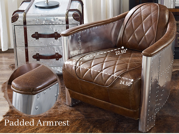 Amazon.com: Art Leon Genuine Leather Chair, Mid Century