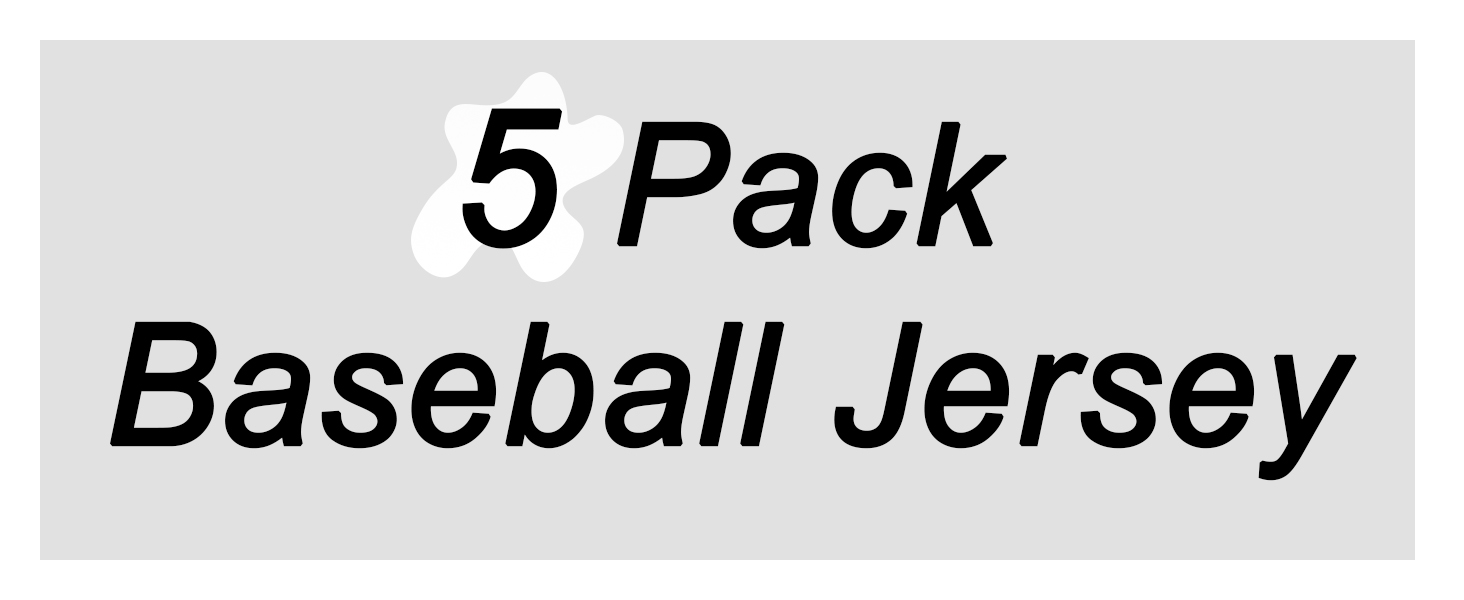 5 Pack Mens Plain Blank Baseball Jersey