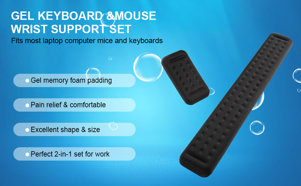 HaiZR Keyboard Wrist Rest Pad & Gel Wrist Rest Support Pad Set