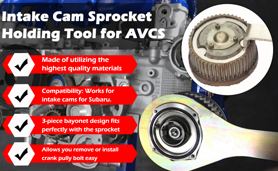 Intake/Exhaust Cam Sprocket Install and Remove Wrench Tool for Subaru AVCS JDM & STD