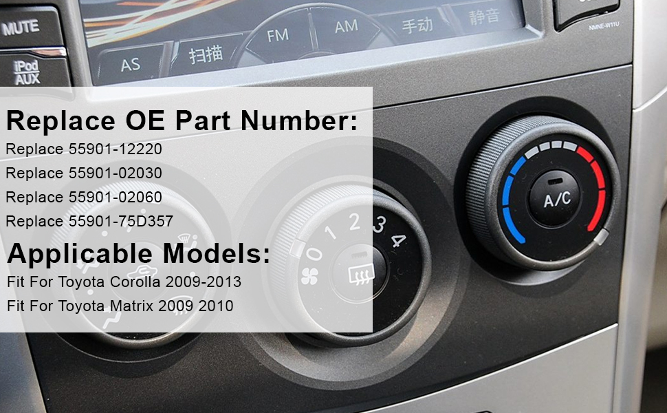 AUGREX HVAC AC Blower Fan Knob Switch Cooling Heating Control