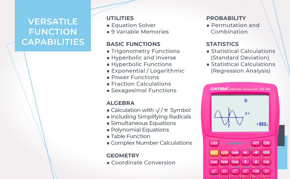 Scientific Calculator with Graphic Functions Multiple Modes with Intuitive