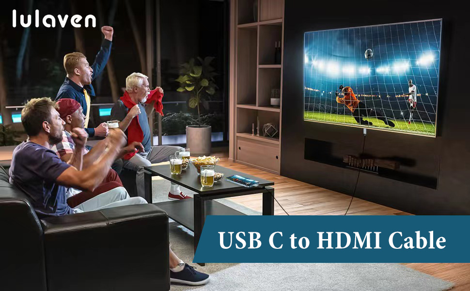 USB C to HDMI Cable, [4K, HighSpeed] USB Type C to HDMI