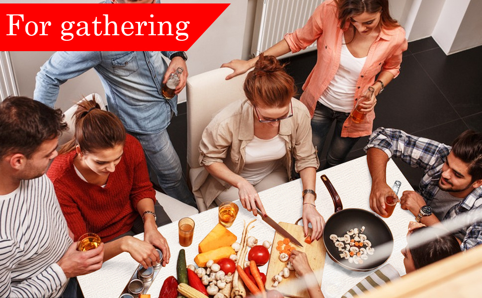 NEWOOK White Paper Tablecloths Disposable for Rectangle