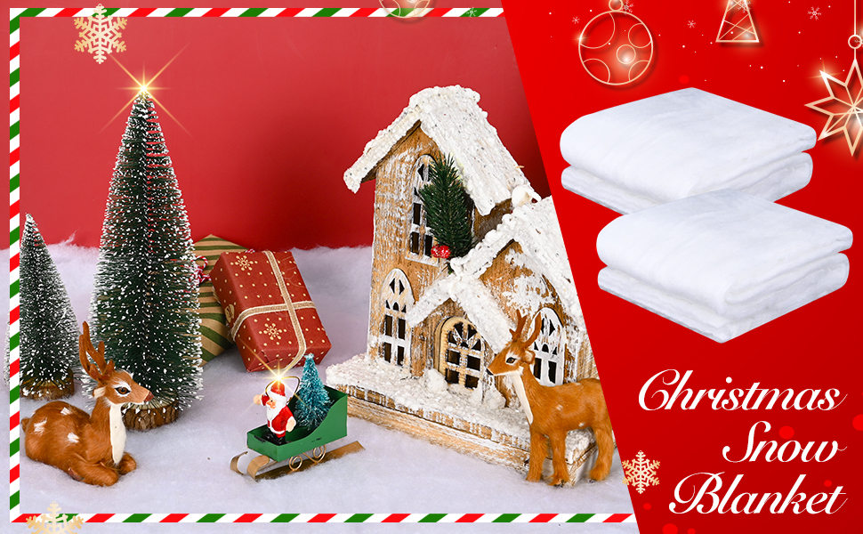 IWOLOMI Christmas Snow Blanket, Lighted Snow Blanket