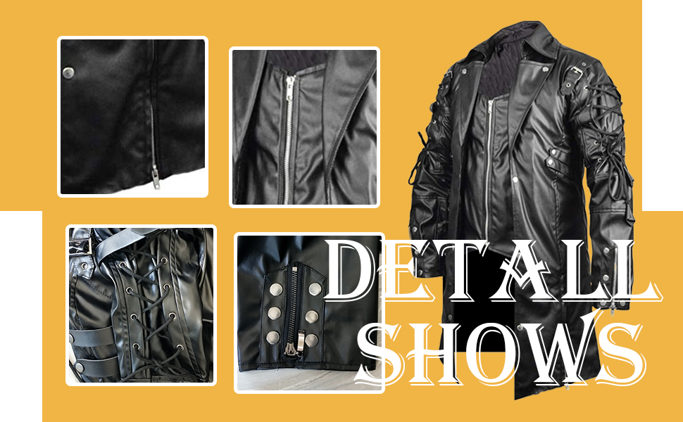 Men's Retro Steampunk Gothic Trench Coat Classic Medieval