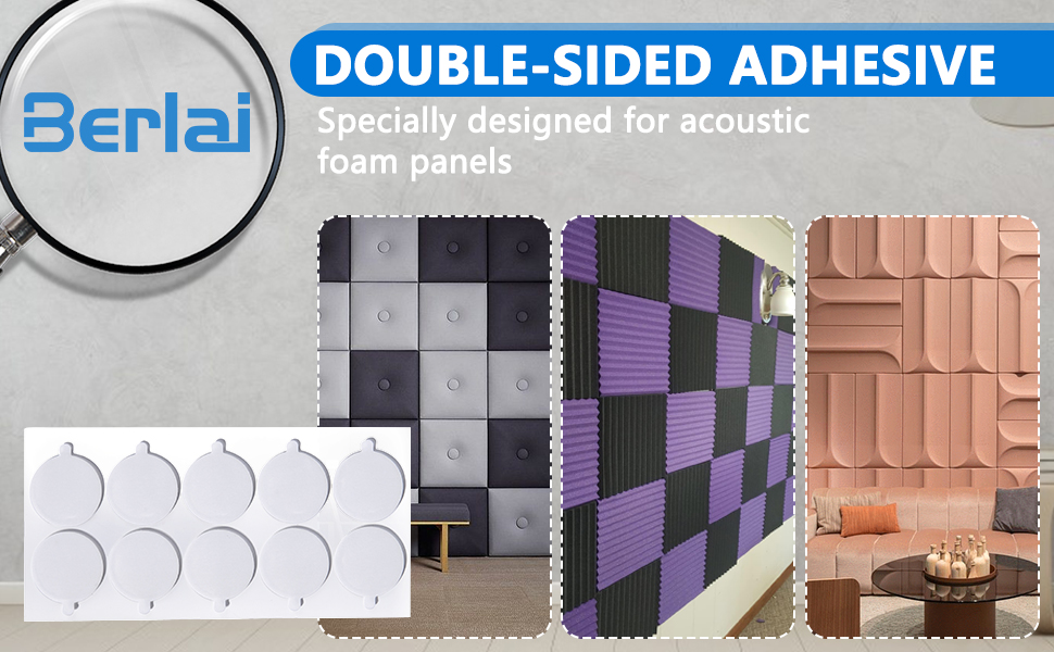 Berlai 120 Pcs Double Sided Tape for Acoustic Foam Panels