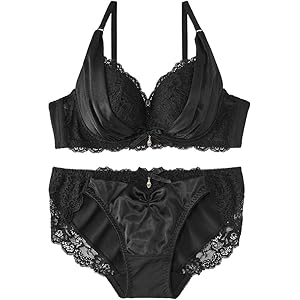 エメフィール サテンブラショーツセット 下着 廃盤品 新品 わずか❣️シマーサテンレース♥️全2色✨ブラショーツセット