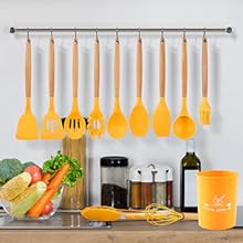 Heat Resistant Kitchen Tools Silicone Utensil cookwares durable non-stick gift present mom friend