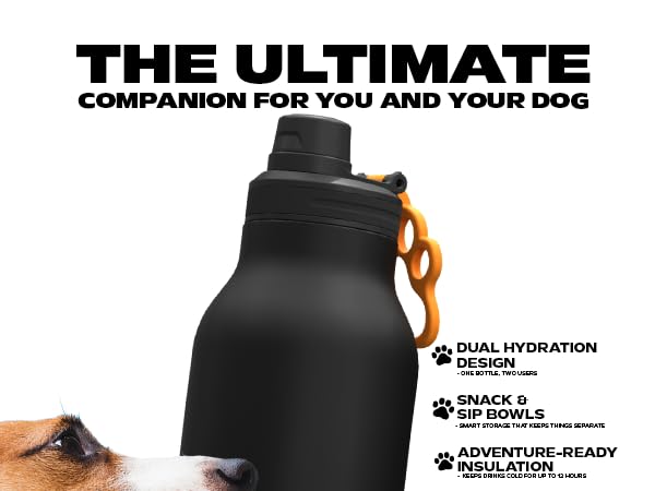 asobu Dog Bowl Attached to Stainless Steel Insulated Travel