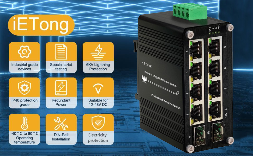 8 port industrial ethernet switch