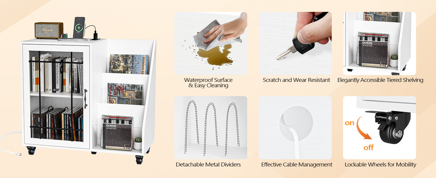 VINGLI Large Record Player Stand with Display Area