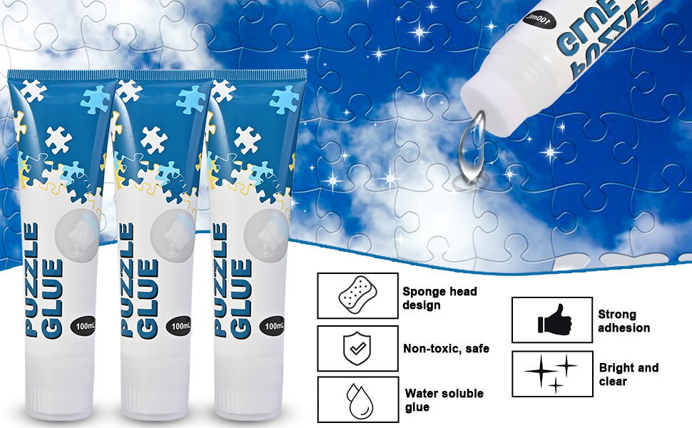 Faburo Puzzle Glue Conserver, 3PCS Jigsaw Glue, Jigsaw Puzzle Glue for