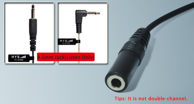 HYS 3.5mm Female Plug to 2Pin K Connector 1.48FT Cable, 3.5mm Female Plug (Single Channel) 