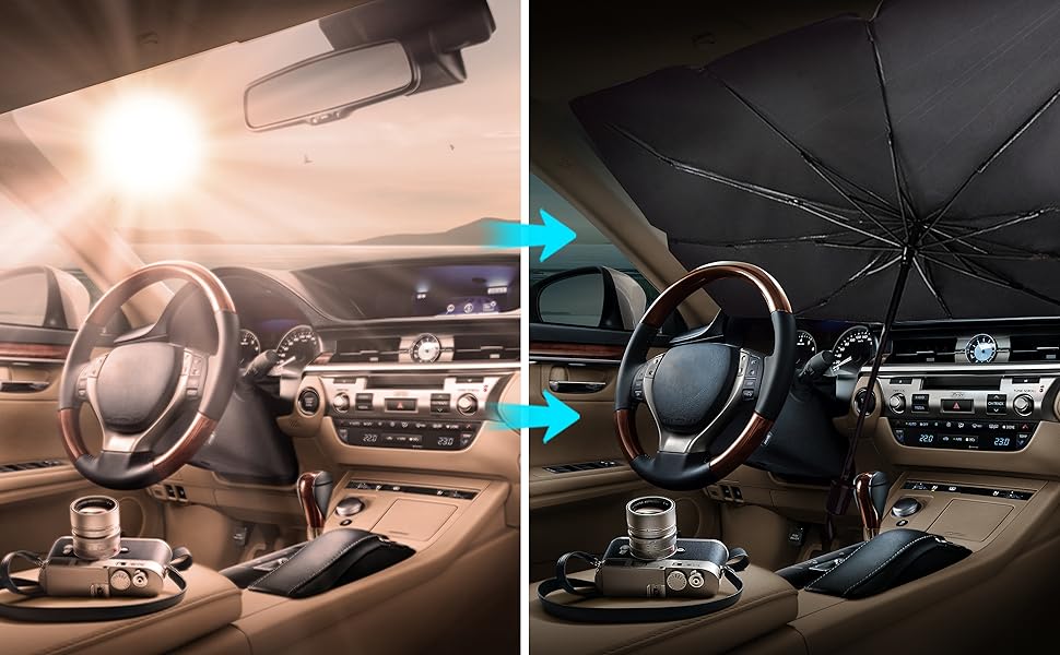 VAGURFO Car Windshield Sun Shade Umbrella,UV Protection,Car
