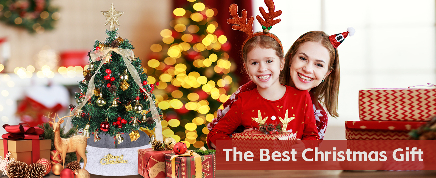 miniature fake Christmas tree