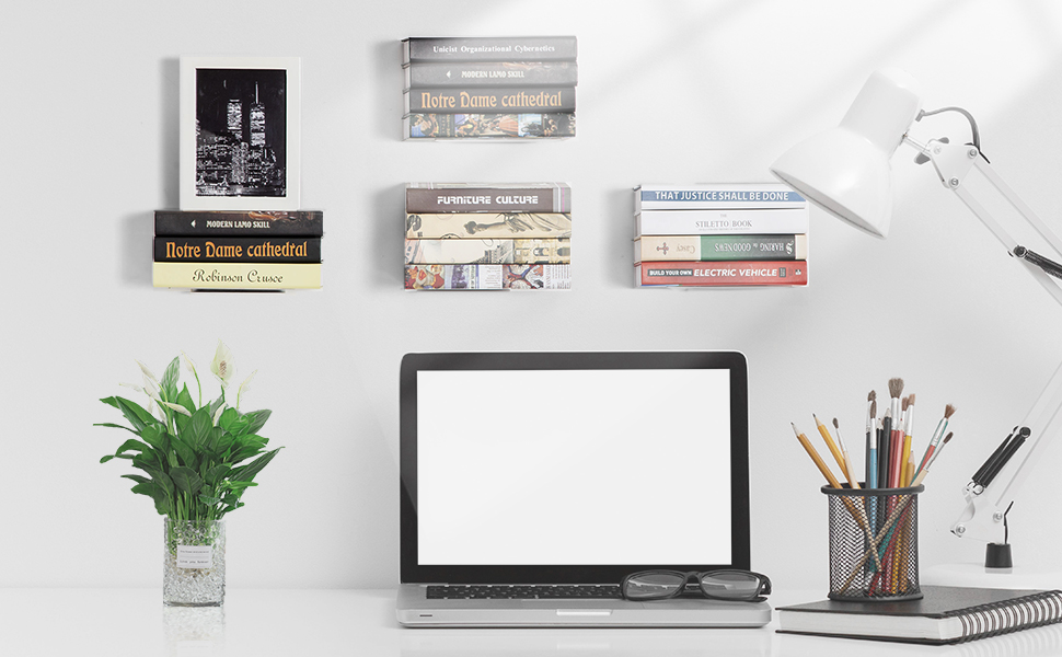 STO STO Floating Bookshelves for Wall, 4Pack Invisible