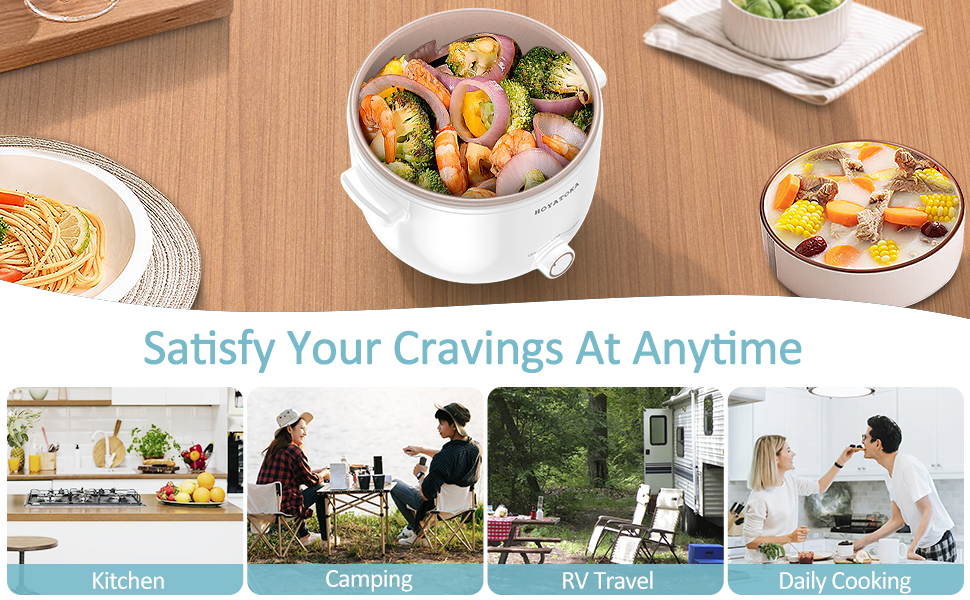 Hoyatoka Electric Hot Pot, 2L Portable NonStick Electric