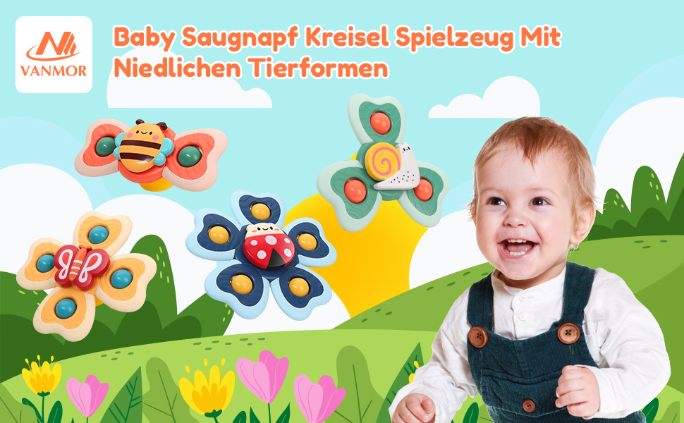 Suction Cup Spinning Top Toy for Toddlers