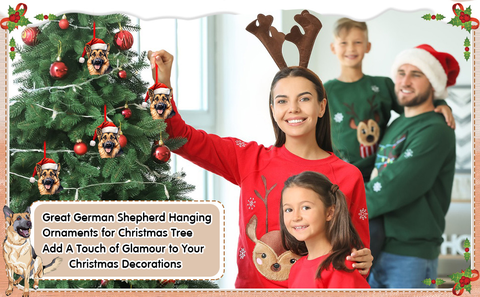 german shepherd lover xmas dog decor black tan german shepherd dog pet dog christmas hanger ornament