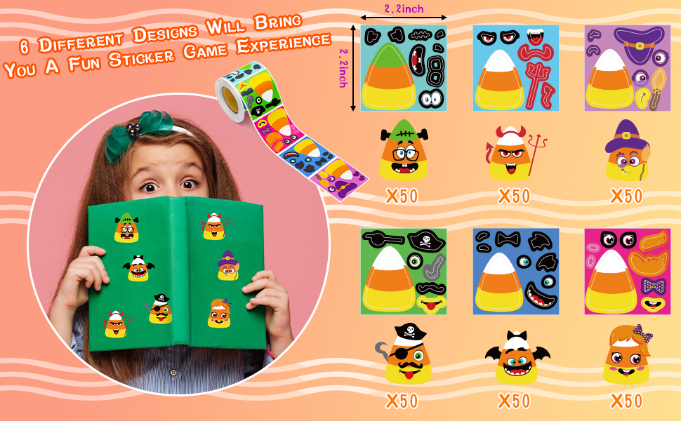 make your own halloween cany corn sticker