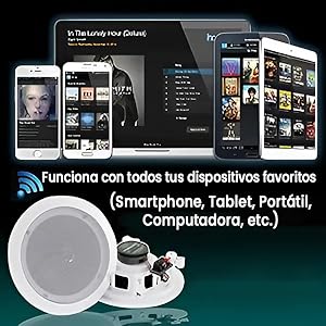 Altavoces Bluetooth Empotrados Pared Techo 2-vías Sonido Audio Instalación Estéreo