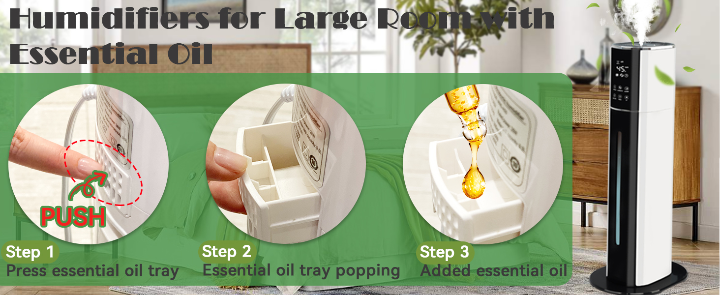 SENSWEET Humidifiers for Large Room,2.4Gal/9L Quiet