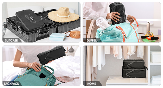 Compression packing cubes