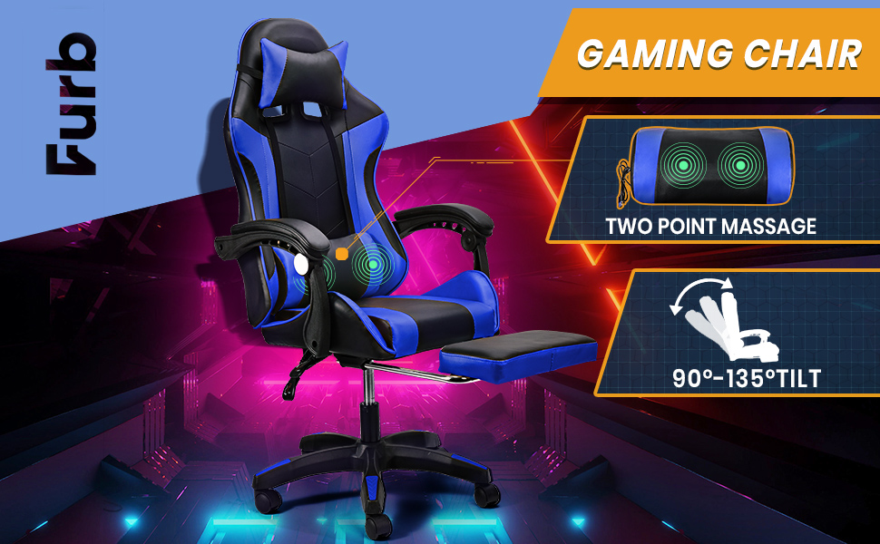 Furb Gaming Chair Two Point Massage Lumbar Ergonomic Executive Chair