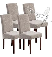 Genina Waterproof Chair Covers for Dining Room Set of 4, Dining Chair Covers Dining Room Protecto...