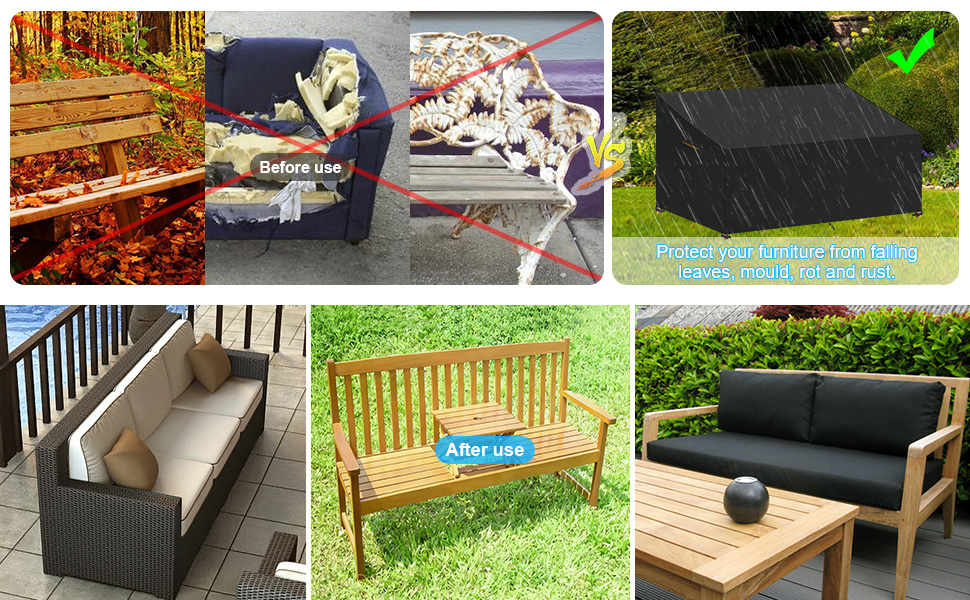 SanGlory Garden Sofa Couch Cover Outdoor Rattan Corner Furniture Covers