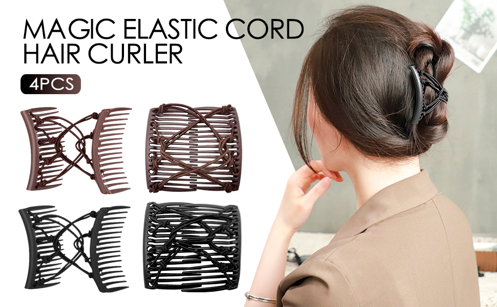 Amazon.com : 4 Pieces Stretchy Double Hair Clips: Adjustable