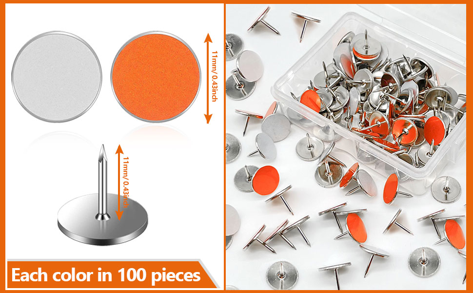 JUYRLE 200 Pack White and Orange Reflective Tacks Trail