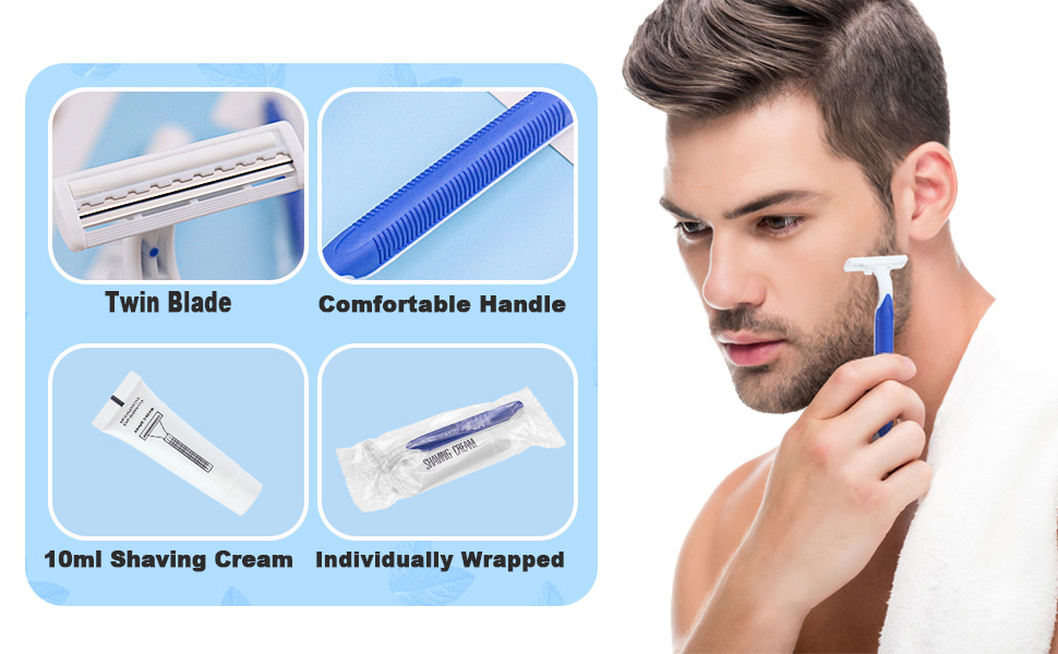 Disposable Razors in Bulk Pack of 30,Blue Disposable