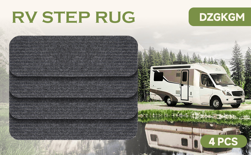 DZGKGM RV Step Covers 4 Pack, Camper Step Covers, RV Step Rug, RV Stair Covers, RV