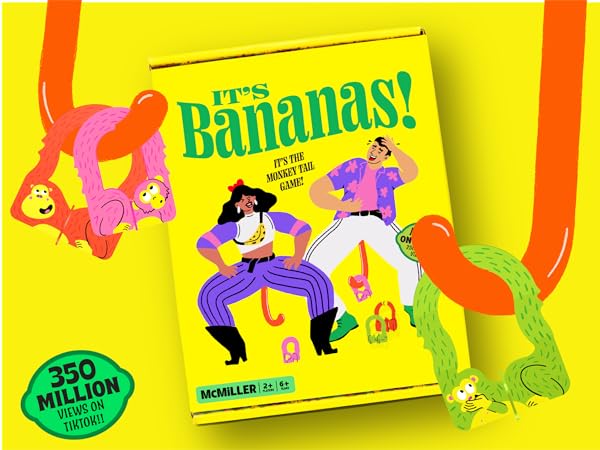 It's Bananas Monkey Tail Game - Family party game board game for bachelorette holiday drinking fun