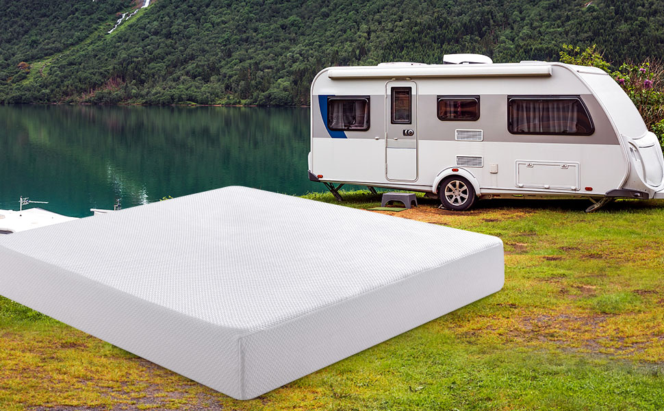 Erdoru RV Mattress 8 Inch Short Queen,Medium Firm Green Tea