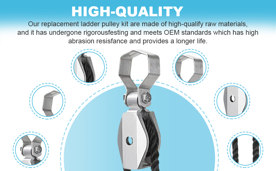 Extension Ladder Pulley Kit for Werner 3112 Replacement Pulley