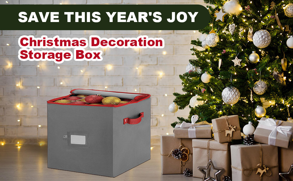 Christmas Bauble Storage Box With Dividers 4 Layers 64 Compartment